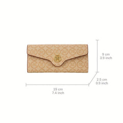 Vintage Geometric Pattern Long Wallet Trifold Coin Purse