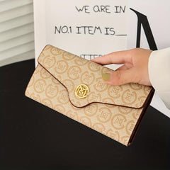 Vintage Geometric Pattern Long Wallet Trifold Coin Purse