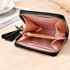 Colorful Love Embroidered Short Wallet Zipper Clutch Coin Purse