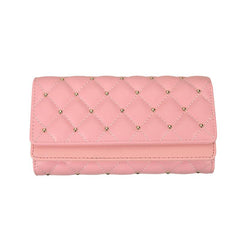 Women's Trifold Quilted Wallet Long Coin Purse Classy Clutch Handbag