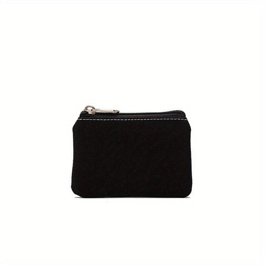 Mini Zipper Pouch Canvas Clutch Coin Purse Portable Wallet