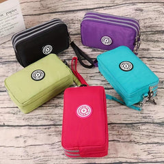 Women's Nylon Clutch Coin Purse Phone Bag with Wristlet