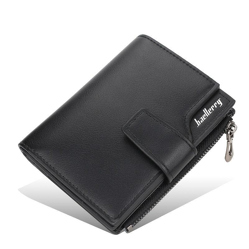 Women's Faux Leather Small Wallet with Card Slots & Zipper Pocket
