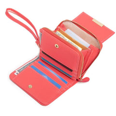 Minimalist Short Wallet Clutch Coin Purse with Wristband