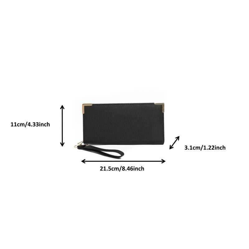 Solid Long Wallet Zipper Coin Purse Clutch Phone Pouch