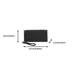 Solid Long Wallet Zipper Coin Purse Clutch Phone Pouch