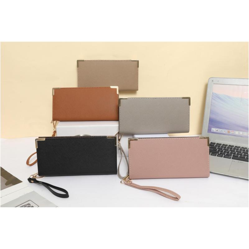 Solid Long Wallet Zipper Coin Purse Clutch Phone Pouch