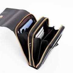Fashionable Cell Phone Bag Faux Leather Shoulder Bag With Button