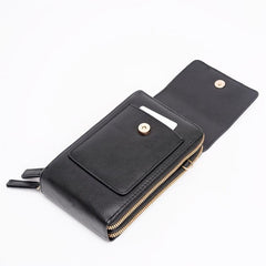 Fashionable Cell Phone Bag Faux Leather Shoulder Bag With Button