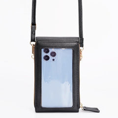 Fashionable Cell Phone Bag Faux Leather Shoulder Bag With Button