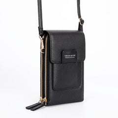 Fashionable Cell Phone Bag Faux Leather Shoulder Bag With Button