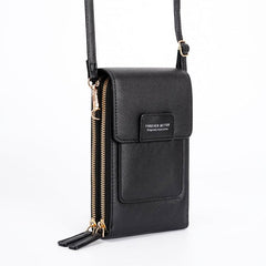 Fashionable Cell Phone Bag Faux Leather Shoulder Bag With Button