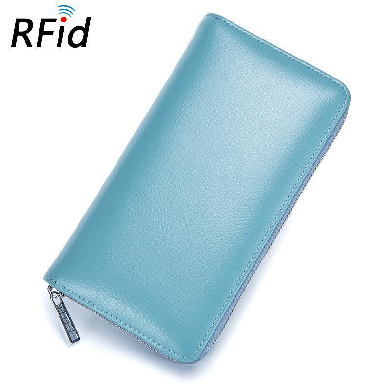 Women's Long Solid Zipper Clutch Wallet Card Slots Coin Purse