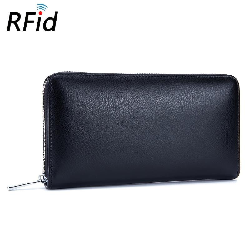 Women's Long Solid Zipper Clutch Wallet Card Slots Coin Purse