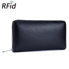 Women's Long Solid Zipper Clutch Wallet Card Slots Coin Purse