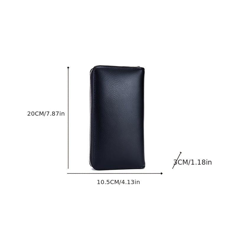 Women's Long Solid Zipper Clutch Wallet Card Slots Coin Purse