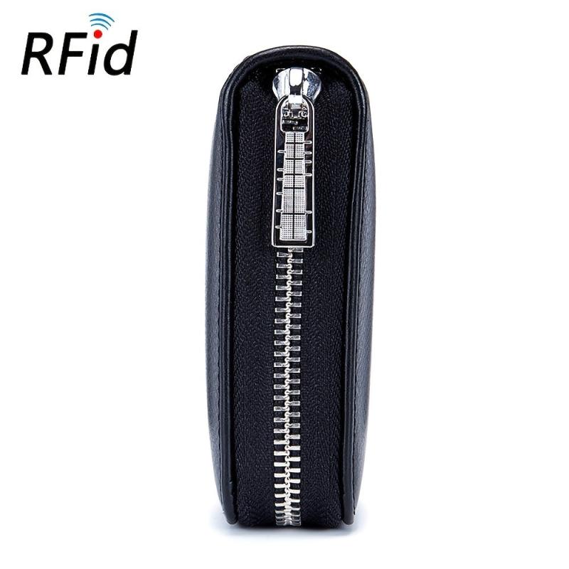 Women's Long Solid Zipper Clutch Wallet Card Slots Coin Purse