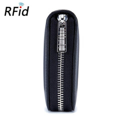 Women's Long Solid Zipper Clutch Wallet Card Slots Coin Purse