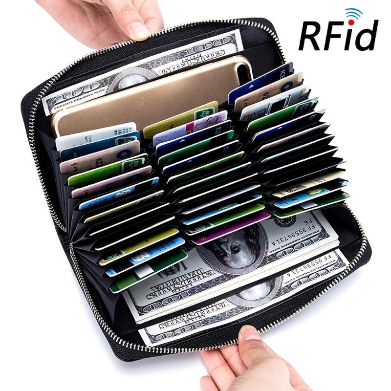 Women's Long Solid Zipper Clutch Wallet Card Slots Coin Purse