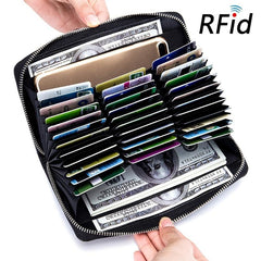 Women's Long Solid Zipper Clutch Wallet Card Slots Coin Purse