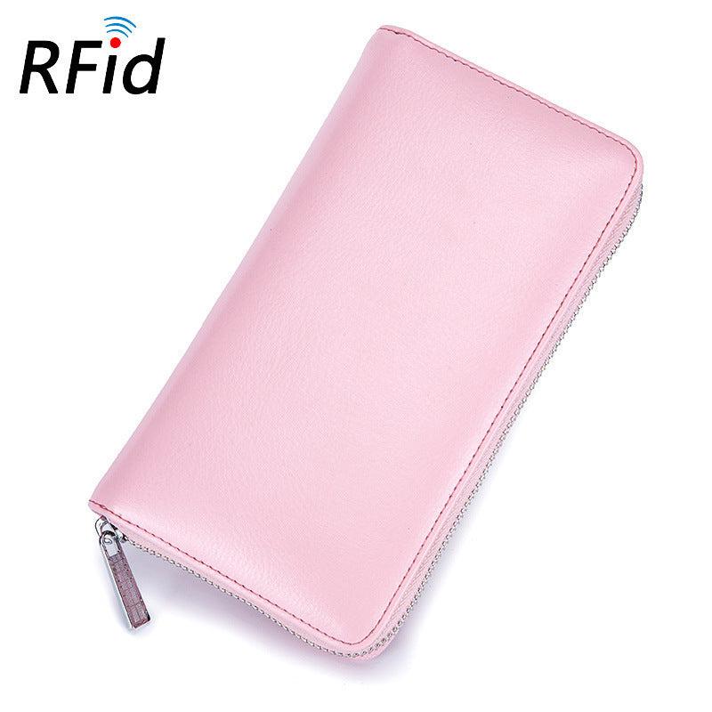 Women's Long Solid Zipper Clutch Wallet Card Slots Coin Purse