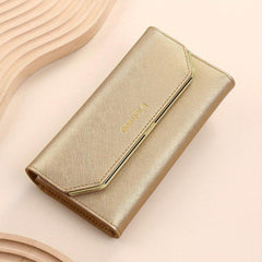 Trifold Buckle Long Wallet Large Capacity Cash Bag