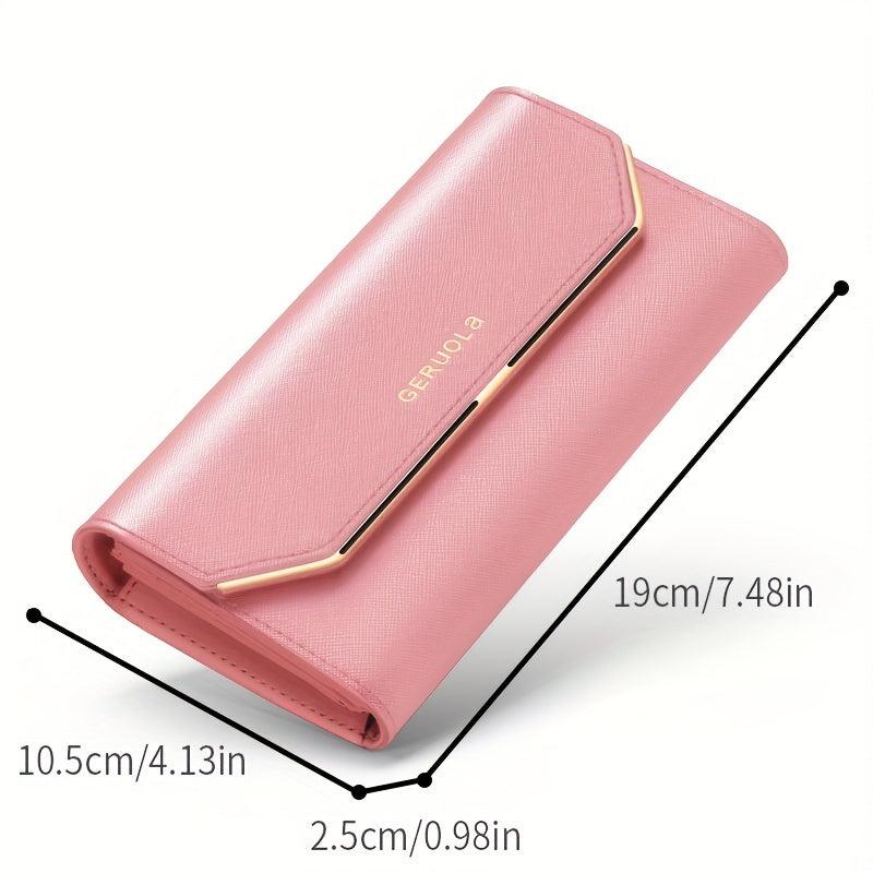 Trifold Buckle Long Wallet Large Capacity Cash Bag