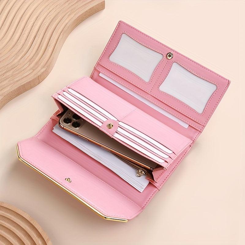 Trifold Buckle Long Wallet Large Capacity Cash Bag