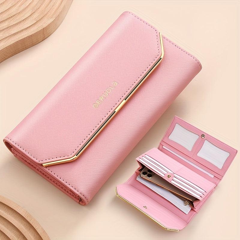 Trifold Buckle Long Wallet Large Capacity Cash Bag