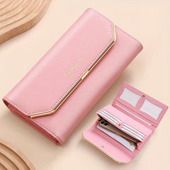 Trifold Buckle Long Wallet Large Capacity Cash Bag
