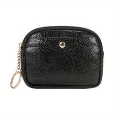 Solid Clutch Coin Purse Minimalist Zipper Portable Storage Pouch
