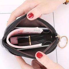 Solid Clutch Coin Purse Minimalist Zipper Portable Storage Pouch