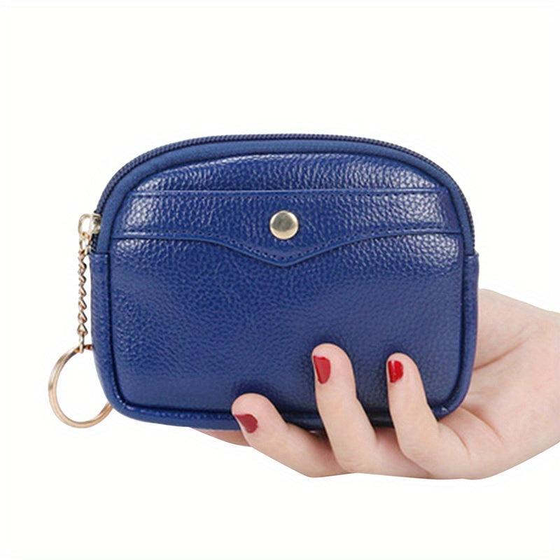 Solid Clutch Coin Purse Minimalist Zipper Portable Storage Pouch