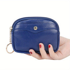Solid Clutch Coin Purse Minimalist Zipper Portable Storage Pouch