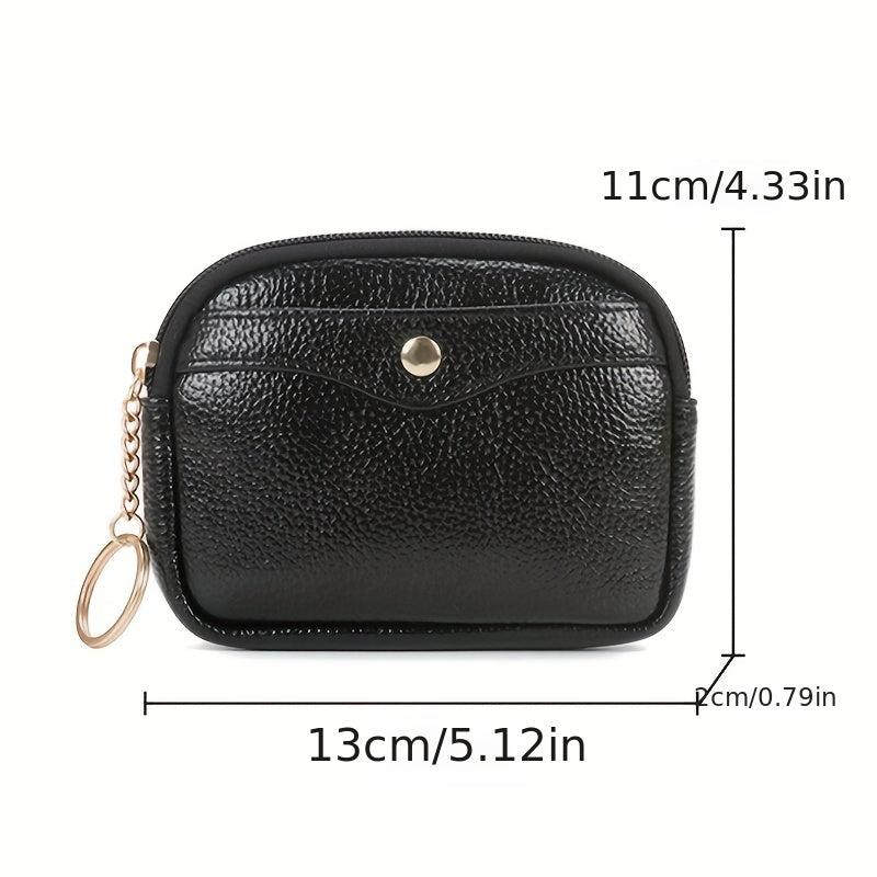 Solid Clutch Coin Purse Minimalist Zipper Portable Storage Pouch