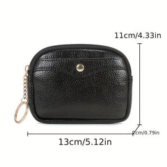 Solid Clutch Coin Purse Minimalist Zipper Portable Storage Pouch