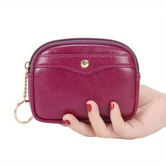Solid Clutch Coin Purse Minimalist Zipper Portable Storage Pouch