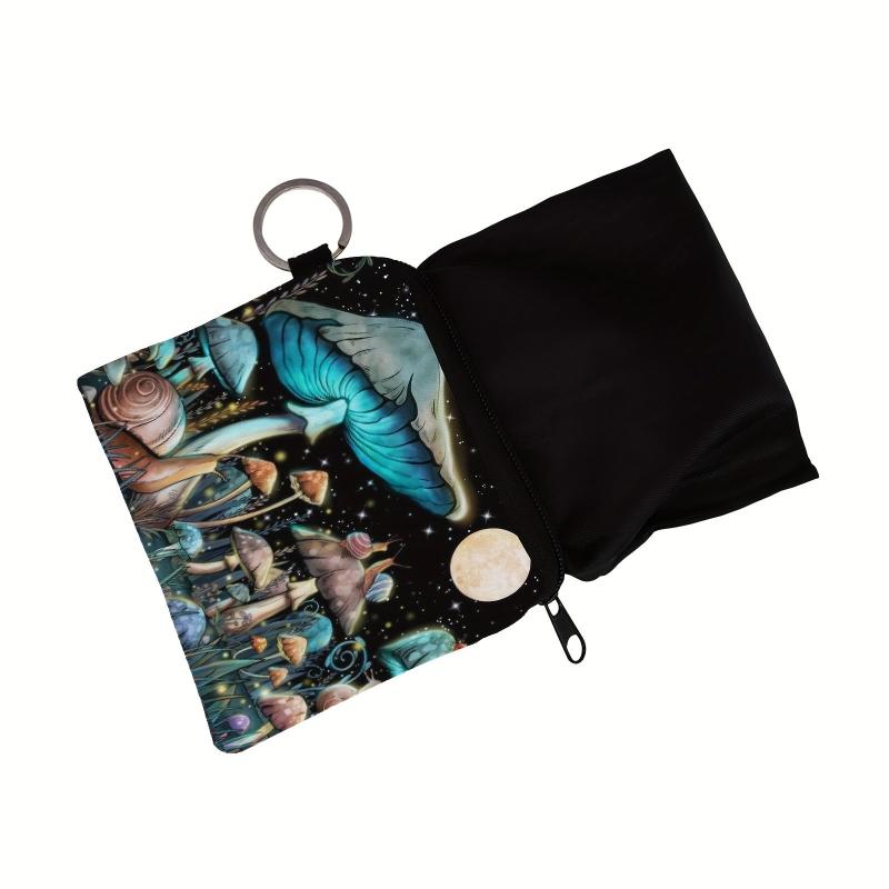 Cartoon Mushroom Pattern Coin Purse Fabric Storage Bag Women's Zipper Wallet