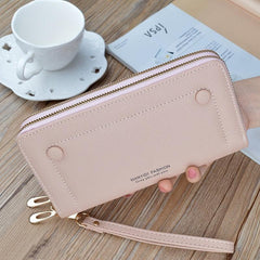 Double Zip Faux Leather Clutch Bag for Work & Party