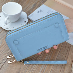 Double Zip Faux Leather Clutch Bag for Work & Party