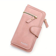 RFID Blocking Mini Long Wallet Trifold Card Slot Purse