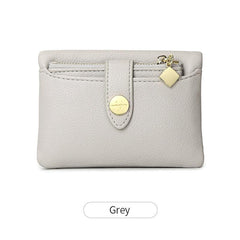 Casual Solid Coin Purse Litchi Embossed Credit Card Small Wallet ID Window