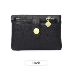 Casual Solid Coin Purse Litchi Embossed Credit Card Small Wallet ID Window