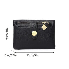 Casual Solid Coin Purse Litchi Embossed Credit Card Small Wallet ID Window