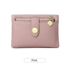 Casual Solid Coin Purse Litchi Embossed Credit Card Small Wallet ID Window