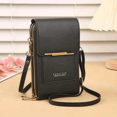 Vertical Wallet Touch Screen Mobile Phone Bag Zipper Around Purse