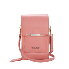 Vertical Wallet Touch Screen Mobile Phone Bag Zipper Around Purse