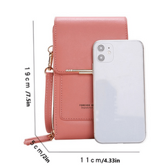 Vertical Wallet Touch Screen Mobile Phone Bag Zipper Around Purse