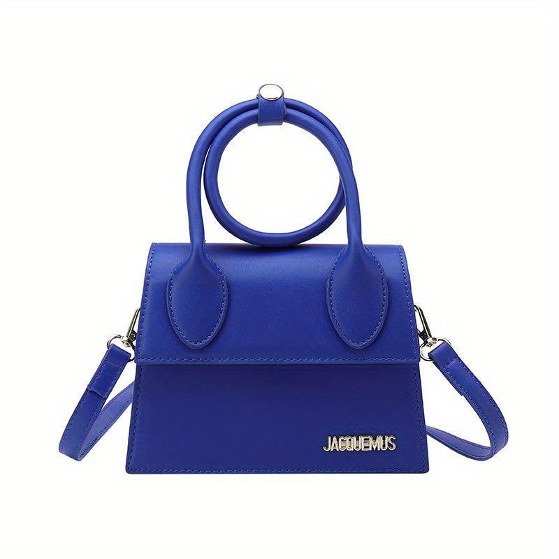 Women's Letter Square Crossbody Bag with Round Handle
