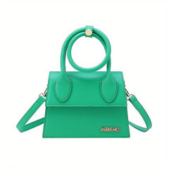 Women's Letter Square Crossbody Bag with Round Handle